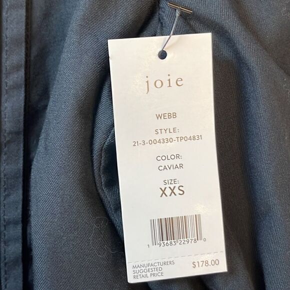 Josie black cotton flat pleat button front top size XXS - Picture 5 of 6